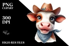 Cow Sublimation Clipart Cow Portrait Product Image 3