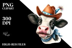 Cow Sublimation Clipart Cow Portrait Product Image 1