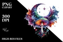 Colorful Watercolor Mushroom Splash | Sublimation Clipart Product Image 1