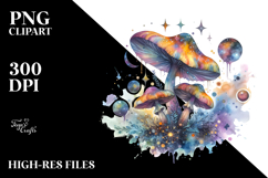 Magical Celestial Mushroom | Clipart Product Image 2