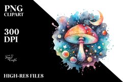 Magical Celestial Mushroom | Clipart Product Image 3