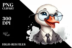 Funny Cute Swan Portrait Retro Clipart Product Image 1
