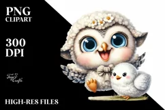 Funny Baby Owl Lamb | Clipart Product Image 1