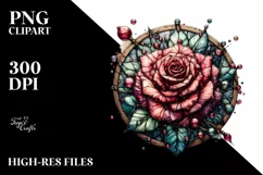 Detailed Metalic Rose Sticker | Clipart Product Image 1