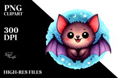 Funny Vibrant Watercolor Cute Bat Product Image 1
