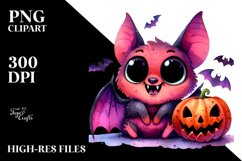 Funny Vibrant Watercolor Cute Bat Product Image 3
