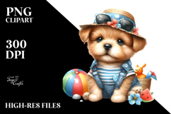 Cute Baby Puppy Dressed for the Beach, High-Res PNG Product Image 2