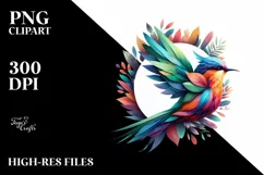 Vibrant Watercolor Bird, Transparent PNG Product Image 1