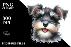 Baby Miniature Schnauzer Watercolor PNG Product Image 2