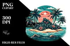 Tropical Island Island | Sublimation Clipart Product Image 1