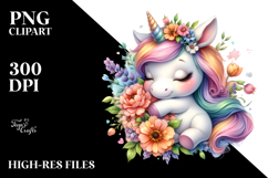 Watercolor Pastel Cute Baby Unicorn Hugging | Sublimation | Product Image 2