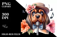 Baby Bloodhound Pop Singer Watercolor Splash Product Image 1
