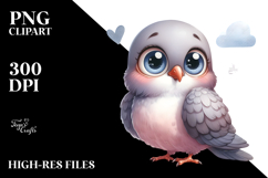 Dove with Big Eyes and Shy Smile | Sublimation | Clipart Product Image 2