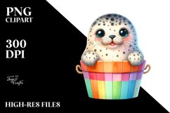 Smiling Baby Spotted Seal White Background Product Image 1