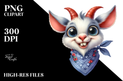 Amusing Rabbit Goat Sublimation Sticker Product Image 2