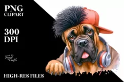 Mastiff Hip Hop Singer Watercolor Splash Product Image 1