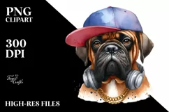 Mastiff Hip Hop Singer Watercolor Splash Product Image 1