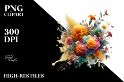Colorful Abstract Bouquet with Gold Foil | Sublimation | Product Image 3