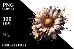 Abstract Glossy Daisy Watercolor Clipart Product Image 2