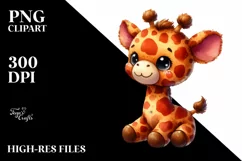 Vibrant Giraffe Watercolor | Sublimation | Clipart Product Image 1