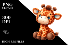 Vibrant Sewed Smiling Cute Giraffe | Sublimation | Clipart Product Image 2