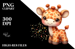 Vibrant Sewed Smiling Cute Giraffe | Sublimation | Clipart Product Image 2