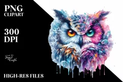 Quirky Owl Made of Ice, Bold PNG Product Image 1
