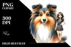 Shetland Sheepdog Big Eyes Watercolor Splash Product Image 1