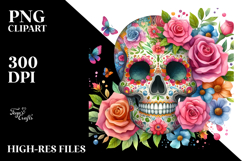 Colorful Cute Skull, PNG Product Image 2