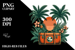Vintage Tropical Tree Suitcase, 20 oz Tumbler Product Image 2