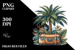 Vintage Tropical Tree Suitcase, 20 oz Tumbler Product Image 2