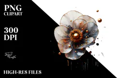 Abstract Golden Poppy PNG Product Image 2