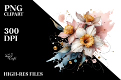 Glossy Daffodil in Metallic PNG Product Image 2