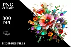 Watercolor Luxury Flower Splash Clipart Product Image 1