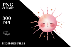 Whimsical Pinkish Sun PNG Product Image 2