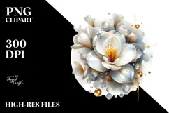 Abstract Golden Freesia PNG Product Image 2