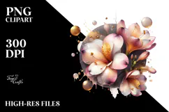 Abstract Golden Freesia PNG Product Image 2