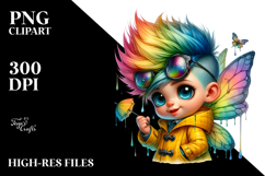 Cute Baby Fairy Playing, Vibrant Drawing PNG Product Image 2