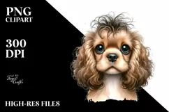 Funny Baby Cocker Spaniel Watercolor Clipart Product Image 1