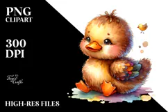 Vibrant Sewed Smiling Cute Duck | Sublimation | Clipart Product Image 2