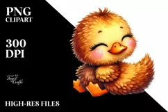Vibrant Sewed Smiling Cute Duck | Sublimation | Clipart Product Image 1