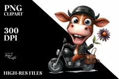 Excited Brown Cow Skinny Body | Clipart Product Image 1