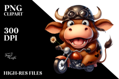 Funny Cow Biker Sublimation Graphic Product Image 2
