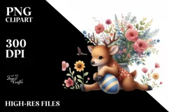 Cute Baby Elk Rugby Watercolor Clipart Product Image 3