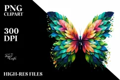 Vibrant Watercolor Butterfly, Transparent PNG Product Image 1