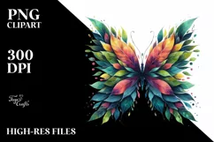 Vibrant Watercolor Butterfly, Transparent PNG Product Image 1
