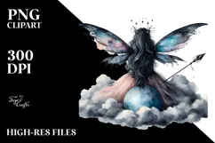 Gothic Fairy on a Cloud, PNG Product Image 2