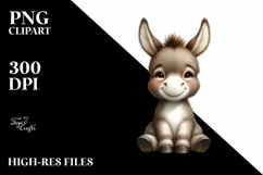 Whimsical Baby Donkey in Front of Barn | Sublimation | Product Image 1