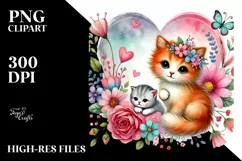Cute Boho Gnome with Baby Cat PNG Product Image 2