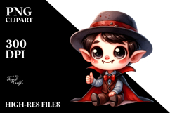 Watercolor Vampire Thumbs Up Happy Hat | Sublimation | Product Image 2
